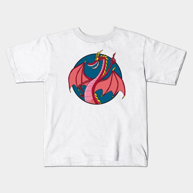 Hildegard Gretchwyrm in a circle Kids T-Shirt by Slack Wyrm